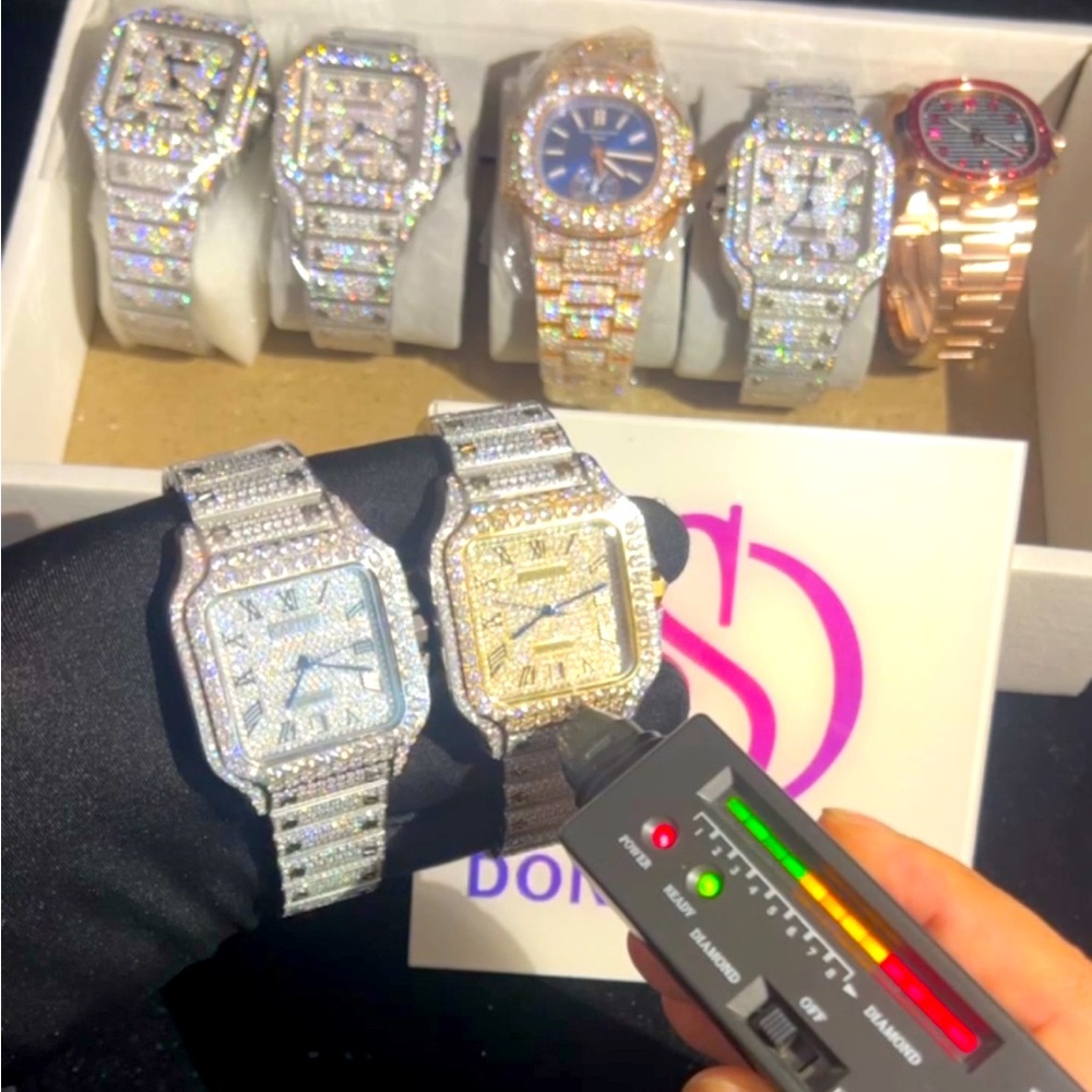 Sparkling Silver and Gold Watches Set
